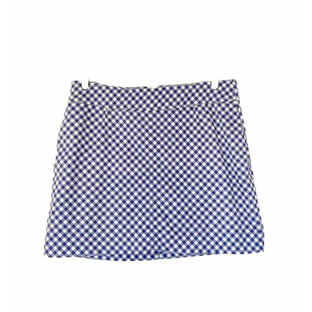FAIRWAY & GREENE skirt size 14 blue white check pockets golf